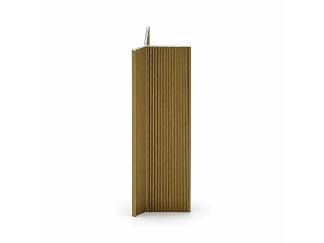 Listwa aluminiowa do płyt wodoodpornych płyt Rocko Tiles - profil zewnętrzny strzałkowy SLIM (złoty)