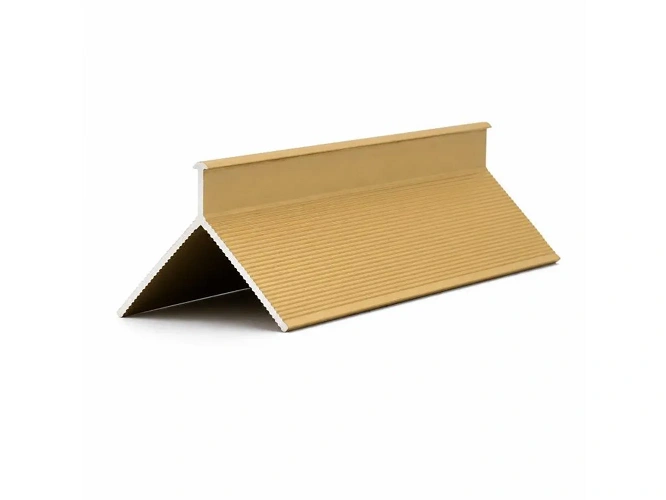 Listwa aluminiowa do płyt wodoodpornych płyt Rocko Tiles - profil zewnętrzny strzałkowy SLIM (złoty)