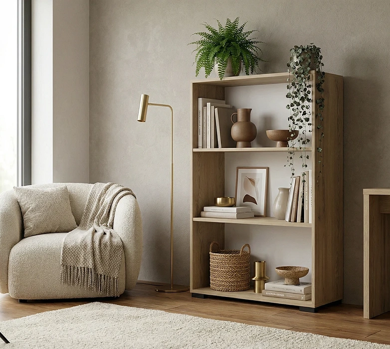 Stylowy regał na książki Unit dopasowany do pomieszczenia