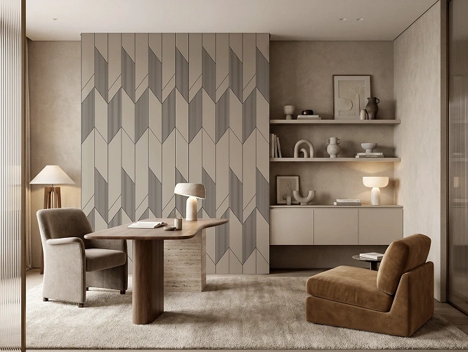 Płyty ścienne MDF Pure Wall Vector Kaszmir 5981 w biurze