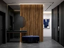 Płyty ścienne MDF Pure Wall Linex Dąb Barokowy Bursztynowy K536 w garderobie